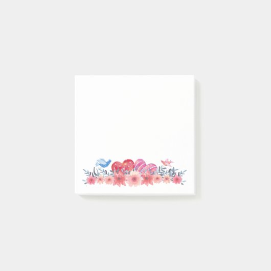 Post-it® Coeurs, fleurs et petits oiseaux | So Cute (Devant)