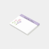 Post-it® Coeurs floraux pourpres Personnalisés (Incliné)