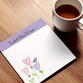 Post-it® Cœurs floraux violets personnalisés