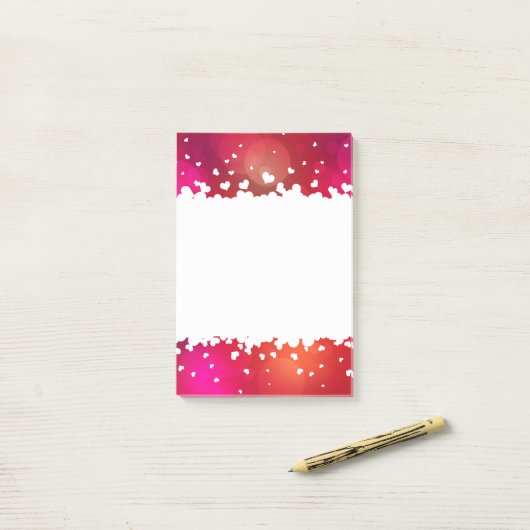 Post-it® Coeurs Heureuses Saintes-Valentin (Sur un bureau)