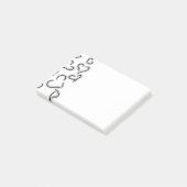 Post-it® Coeurs mignons Noir et Blanc (Incliné)