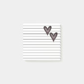 Post-it® Coeurs noirs | Lined (Devant)