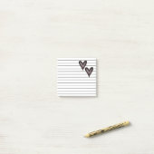 Post-it® Coeurs noirs | Lined (Sur un bureau)