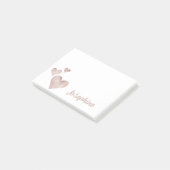 Post-it® Coeurs or Rose mignon Nom de la fille personnalisé (Incliné)