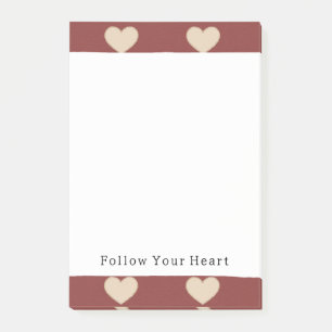 Post-it® Cœurs Pailletés Crème Rouge Or Saint Valentin