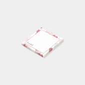 Post-it® Coeurs pastel rouge rose vif personnalisés (Incliné)