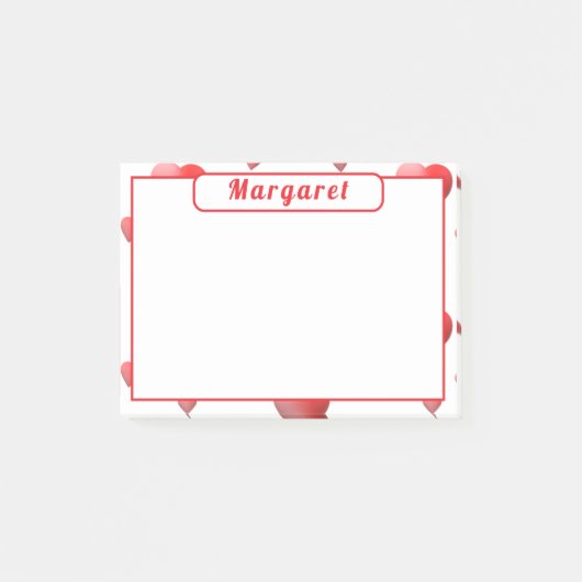 Post-it® Cœurs Personnalisés (Devant)