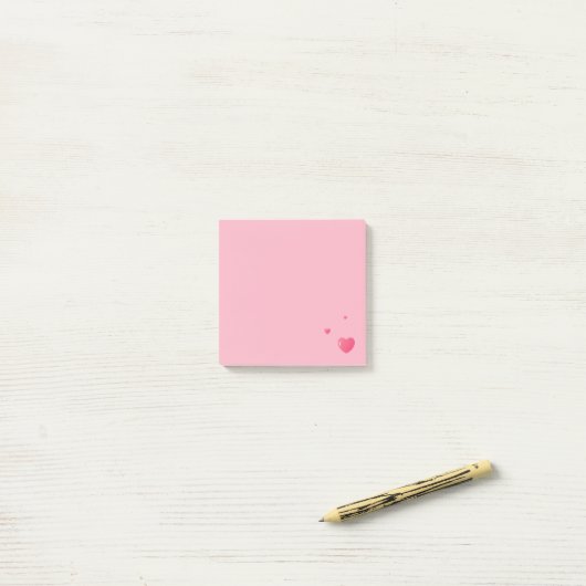 Post-it® Coeurs Publier des notes informatiques / Rose (Sur un bureau)