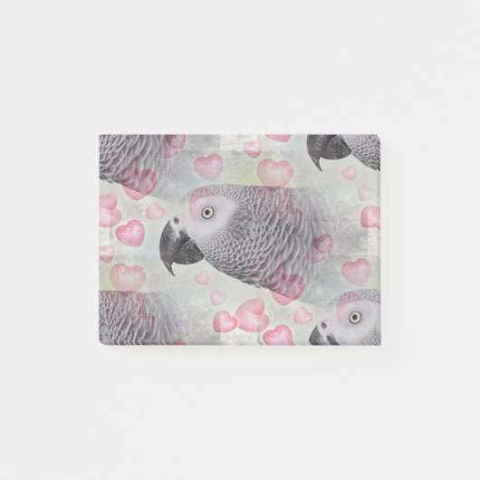Post-it® Coeurs Puffy Gris Africains (Devant)
