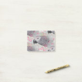 Post-it® Coeurs Puffy Gris Africains (Sur un bureau)