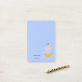 Post-it® Coeurs retro Boho Pastel Blue (Sur un bureau)