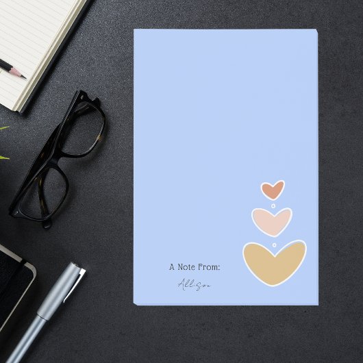 Post-it® Coeurs retro Boho Pastel Blue