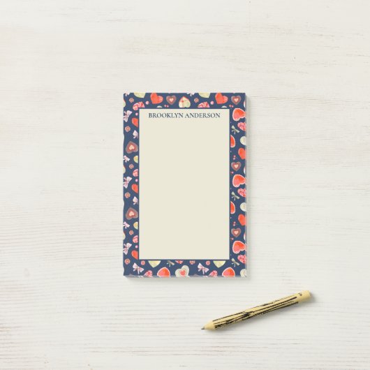 Post-it® Coeurs romantiques (Sur un bureau)