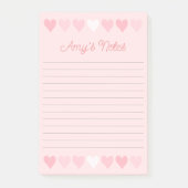 Post-it® Coeurs roses doux (Devant)