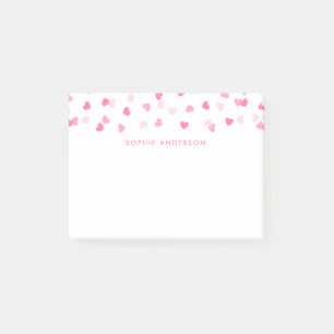 Post-it® Coeurs roses éparpillés Confetti