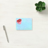 Post-it® Cœurs roses et rouges avec initiales personnalisée (Bureau)