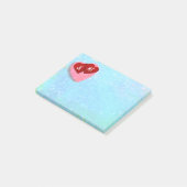 Post-it® Cœurs roses et rouges avec initiales personnalisée (Incliné)