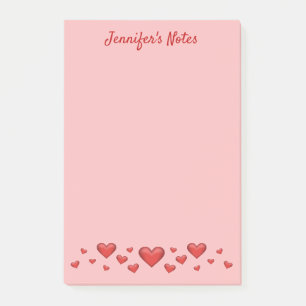 Post-it® Cœurs rouges de la Saint-Valentin & Texte personna