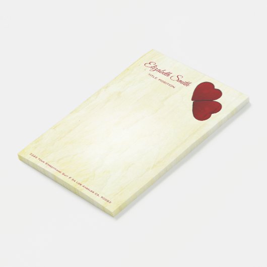 Post-it® Coeurs rouges foncés (Incliné)