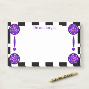 Post-it® Cœurs violets B & N qui battent
