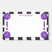Post-it® Cœurs violets B & N qui battent (Devant)