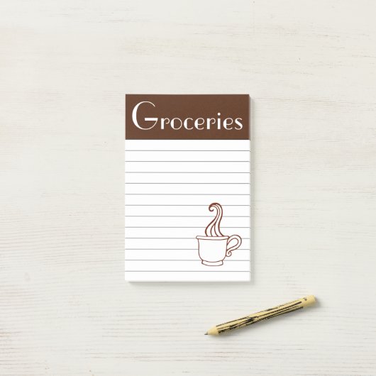 Post-it® Coffee Groceries Post It Notes (Sur un bureau)