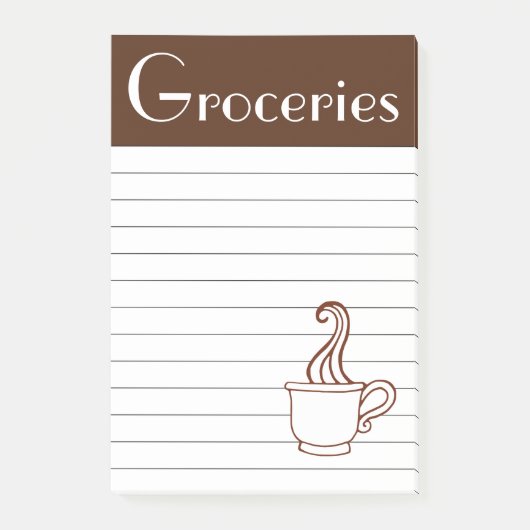 Post-it® Coffee Groceries Post It Notes (Devant)