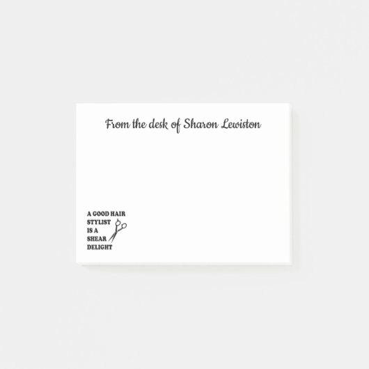 Post-it® Coiffeur amusant, coiffeur amusant, coiffeur barbi (Devant)