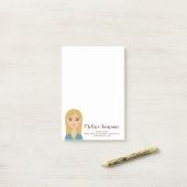 Post-it® Coiffeuse blonde avec maquillage Artiste maquillag (Sur un bureau)