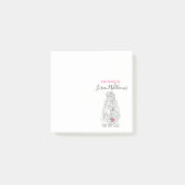 Post-it® Coiffure moderne Noir Blanc Vave Cheveux Rose Bow (Devant)