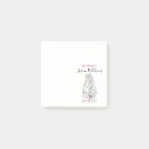 Post-it® Coiffure moderne Noir Blanc Vave Cheveux Rose Bow