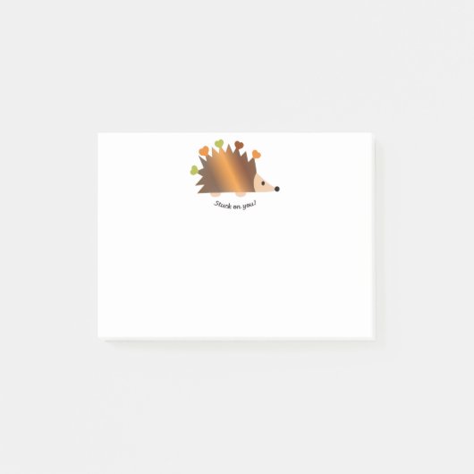 Post-it® Coincé sur vous Hérisson et Coeurs (Devant)