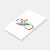 Post-it® Colibri arc-en-ciel avec symbole Infinity (Incliné)