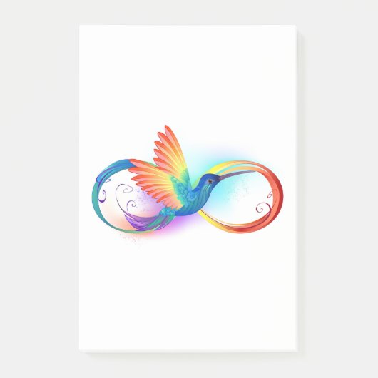 Post-it® Colibri arc-en-ciel avec symbole Infinity (Devant)