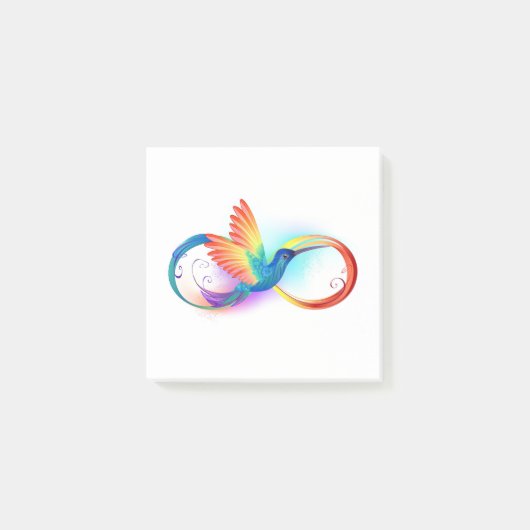 Post-it® Colibri arc-en-ciel avec symbole Infinity (Devant)