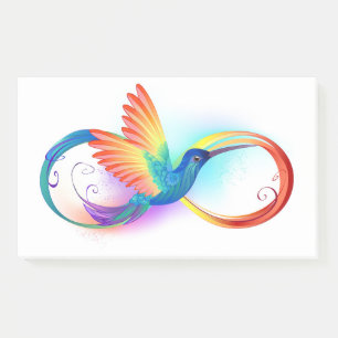 Post-it® Colibri arc-en-ciel avec symbole Infinity