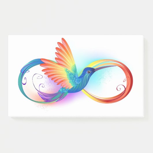 Post-it® Colibri arc-en-ciel avec symbole Infinity (Devant)