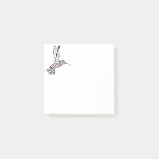 Post-it® Colibri de couleur B + W (Devant)