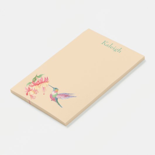 Post-it® Colibri et fleurs personnalisées Publier une note (Incliné)
