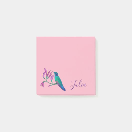 Post-it® Colibri rose personnalisé (Devant)