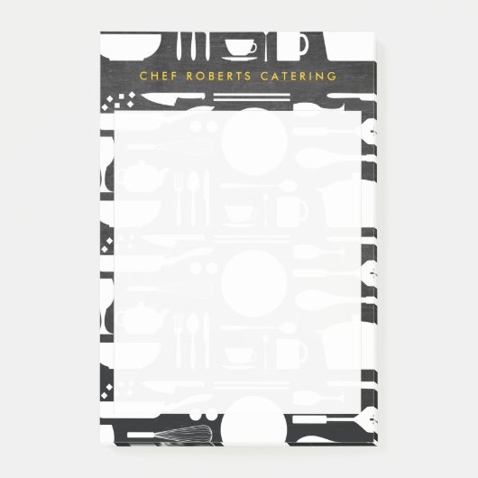 Post-it® Collage de cuisine sur bois noir (Devant)