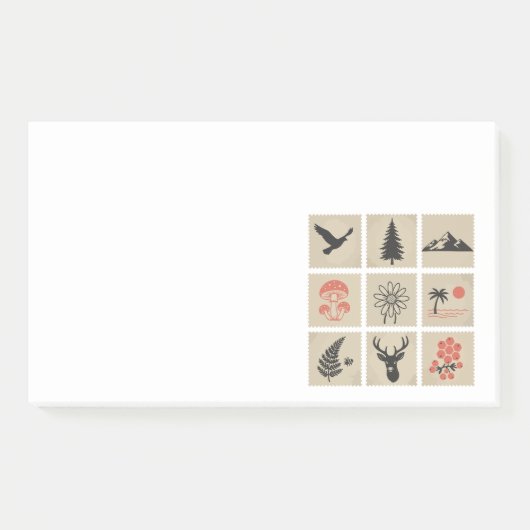 Post-it® Collage des timbres de nature (Devant)