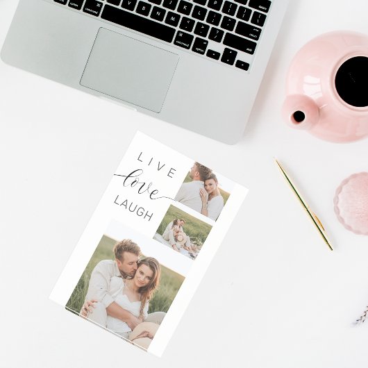 Post-it® Collage moderne Couple Photo & Live Love Laugh Cad