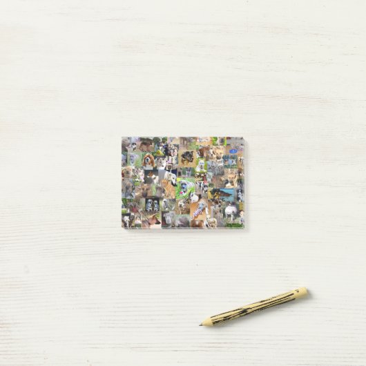 Post-it® Collage photo de chien, (Sur un bureau)
