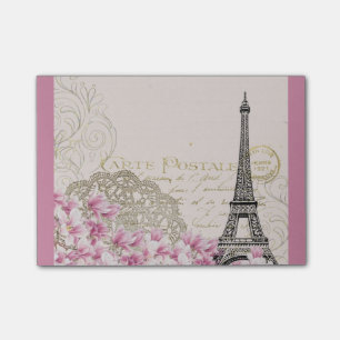 Post-it® Collage Tour Eiffel vintage avec Fleurs sauvages r