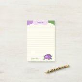Post-it® Collection Œillet & Fleur d'Aubergine – Éclat d'Iv (Sur un bureau)