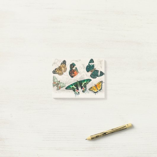 Post-it® Collection of Various Butterflies (Sur un bureau)
