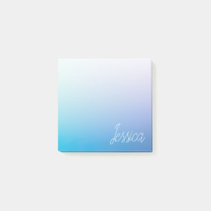 Post-it® Coloré bleu violet ombre dégradés et votre script