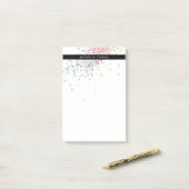 Post-it® Coloré Confetti Bokeh sur blanc moderne (Sur un bureau)