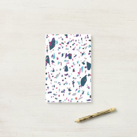Post-it® Coloré Terrazzo Joy (Sur un bureau)